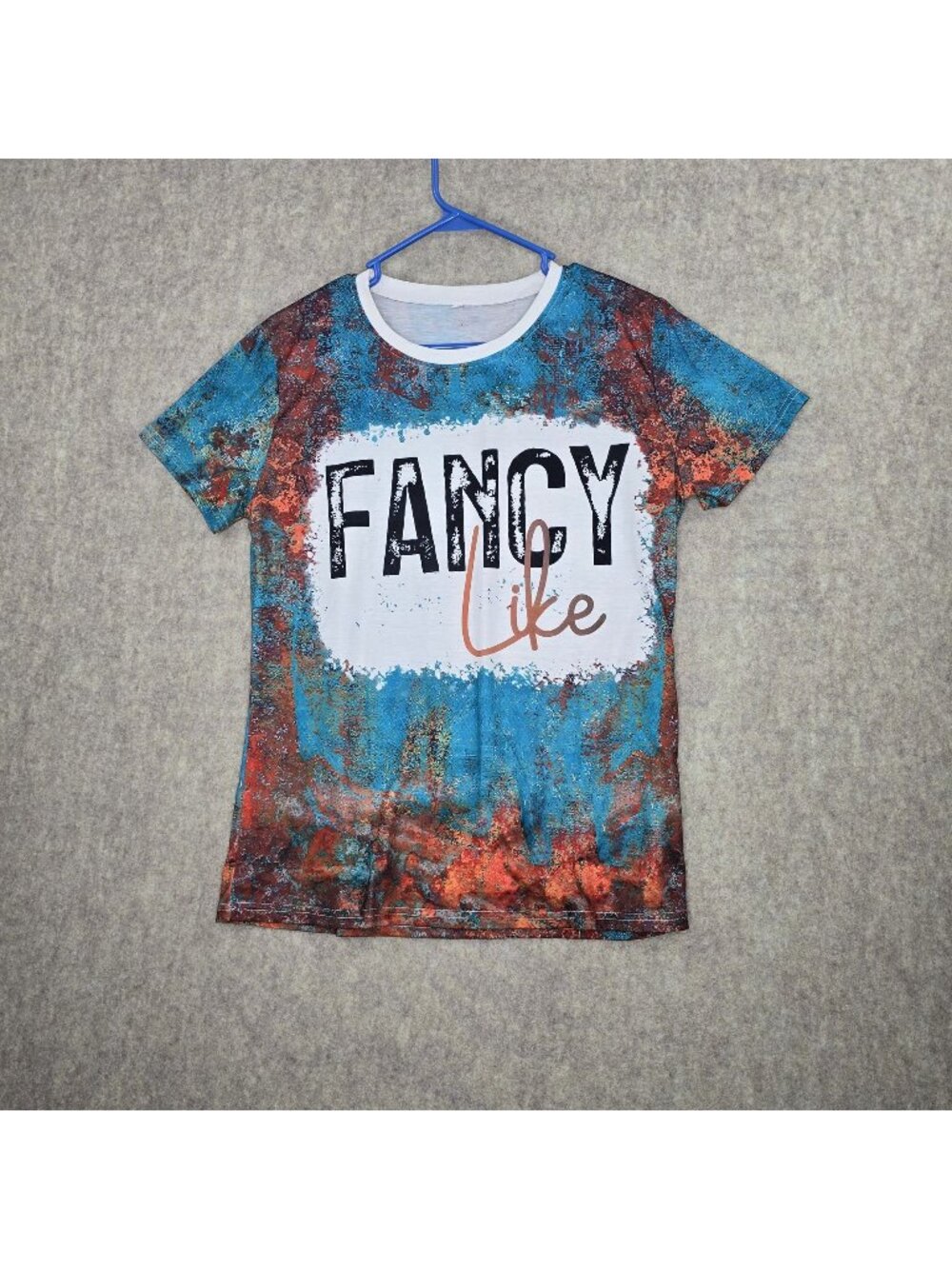 Fancy Like Womens Graphic T-Shirt Multicolor Abstract Size L Cotton/Poly Blend